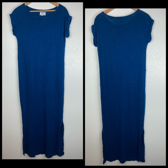 Lou & Grey Long Linen Blue Maxi Dress - Picture 2 of 7